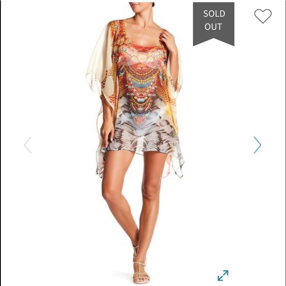 NWT La Moda Embellished Cover-Up Caftan
